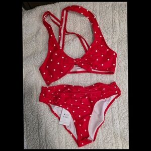 Cupshe Red Polka Dot Bikini Set